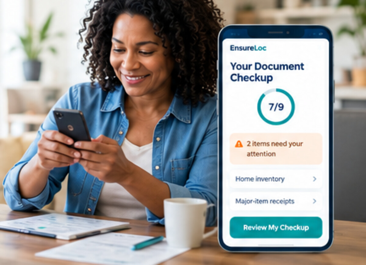 Adult reviewing important documents with EnsureLoc
